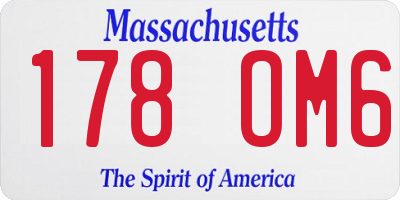MA license plate 178OM6
