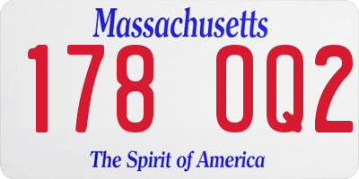 MA license plate 178OQ2