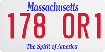 MA license plate 178OR1