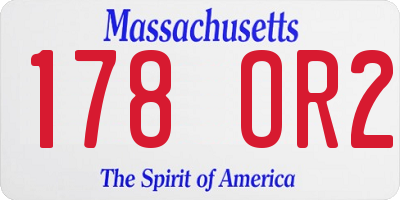 MA license plate 178OR2