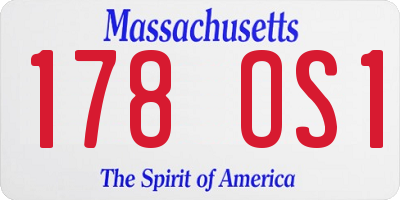 MA license plate 178OS1