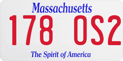 MA license plate 178OS2