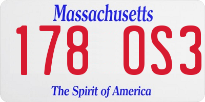 MA license plate 178OS3