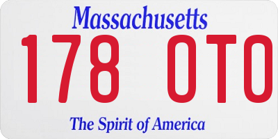 MA license plate 178OT0