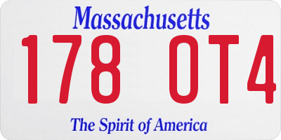 MA license plate 178OT4