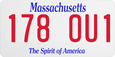 MA license plate 178OU1