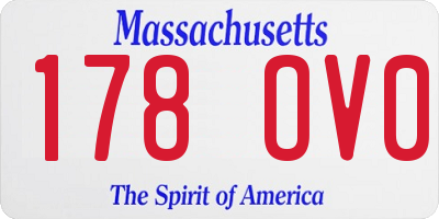 MA license plate 178OV0