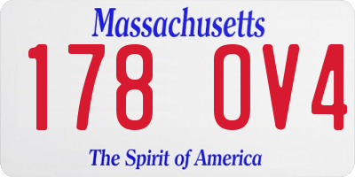 MA license plate 178OV4