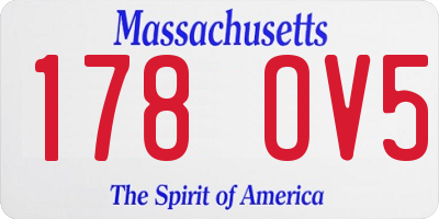 MA license plate 178OV5