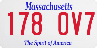 MA license plate 178OV7