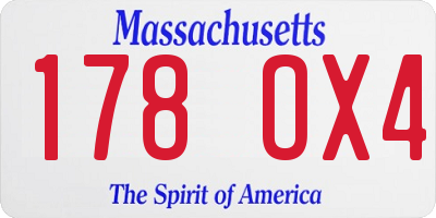 MA license plate 178OX4