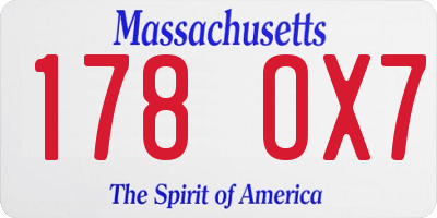 MA license plate 178OX7