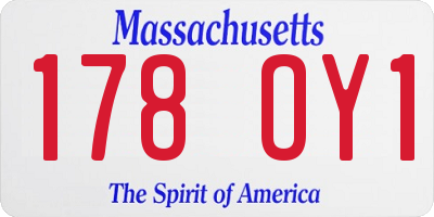 MA license plate 178OY1