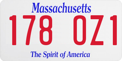 MA license plate 178OZ1