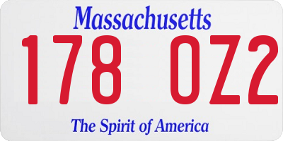 MA license plate 178OZ2