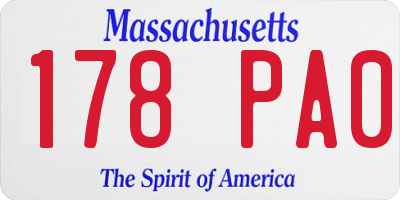 MA license plate 178PA0