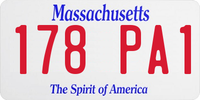 MA license plate 178PA1