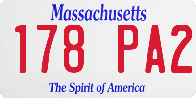MA license plate 178PA2