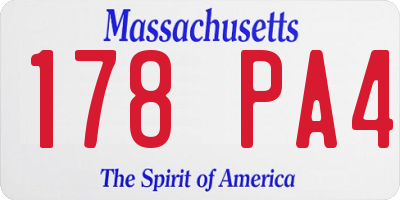 MA license plate 178PA4