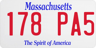 MA license plate 178PA5