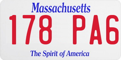 MA license plate 178PA6