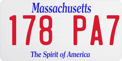 MA license plate 178PA7