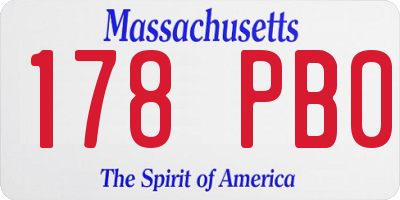 MA license plate 178PB0