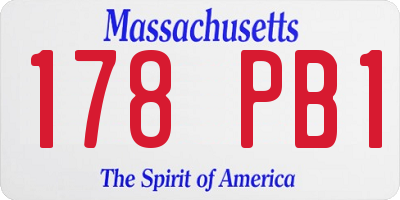 MA license plate 178PB1
