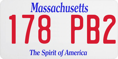 MA license plate 178PB2