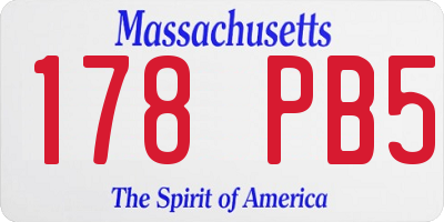 MA license plate 178PB5