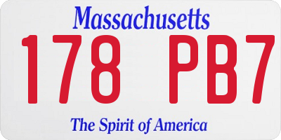 MA license plate 178PB7