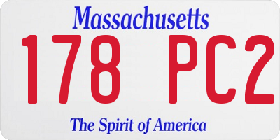 MA license plate 178PC2