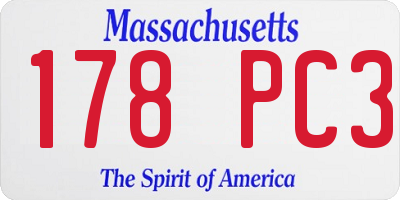 MA license plate 178PC3