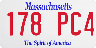 MA license plate 178PC4
