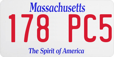 MA license plate 178PC5