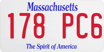 MA license plate 178PC6