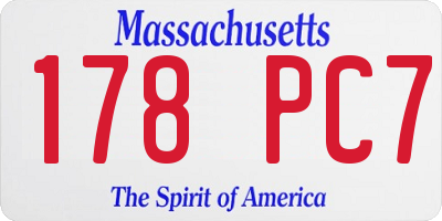 MA license plate 178PC7