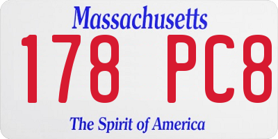 MA license plate 178PC8