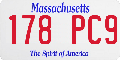 MA license plate 178PC9