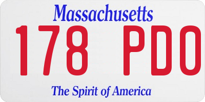MA license plate 178PD0