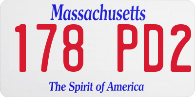 MA license plate 178PD2