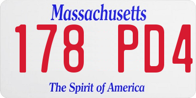 MA license plate 178PD4