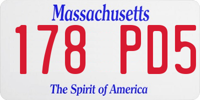MA license plate 178PD5