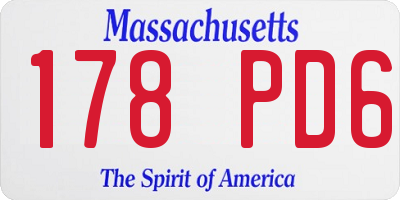 MA license plate 178PD6