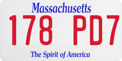 MA license plate 178PD7