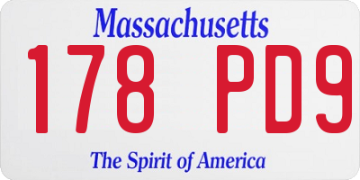 MA license plate 178PD9