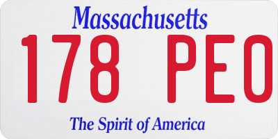 MA license plate 178PE0