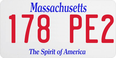 MA license plate 178PE2