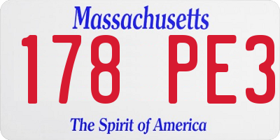 MA license plate 178PE3
