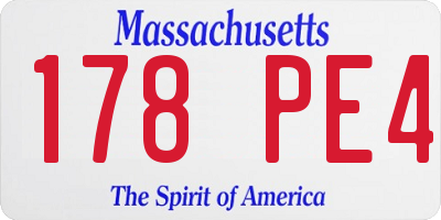 MA license plate 178PE4